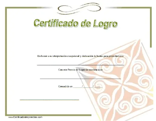 Certificado de Logro certificate