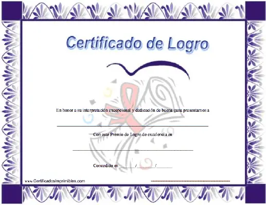 Certificado de Logro certificate