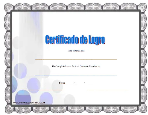 Certificado de Logro certificate