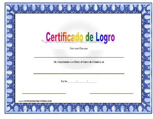 Certificado de Logro certificate