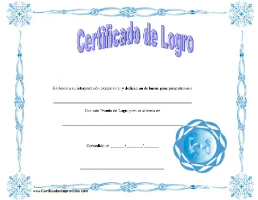 Certificado de Logro certificate