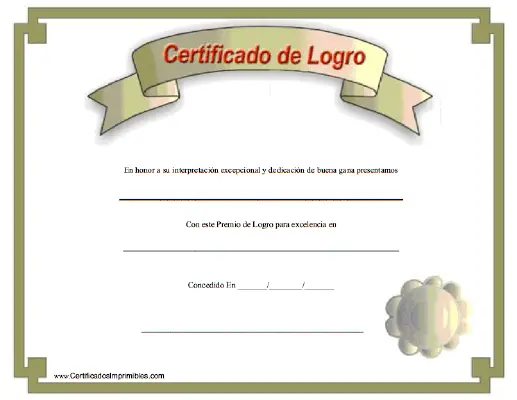 Certificado de Logro certificate