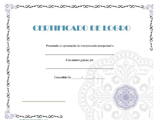 Certificado de Logro certificate