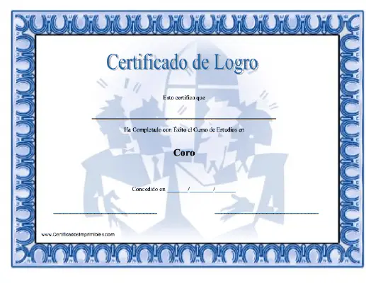 Certificado de Logro en Coro certificate