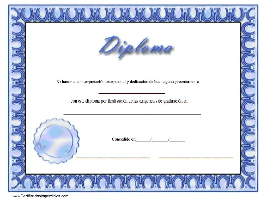 Diploma certificate