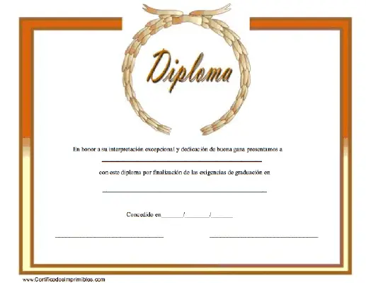 Diploma certificate