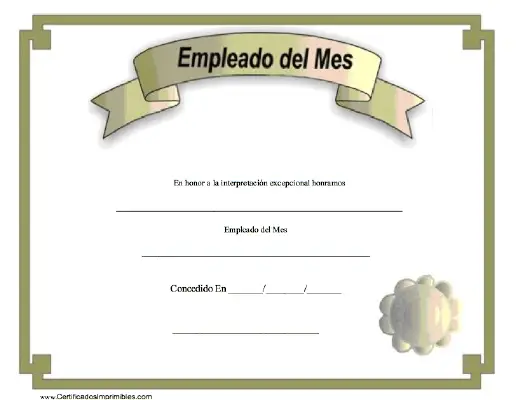 Empleado del Mes certificate