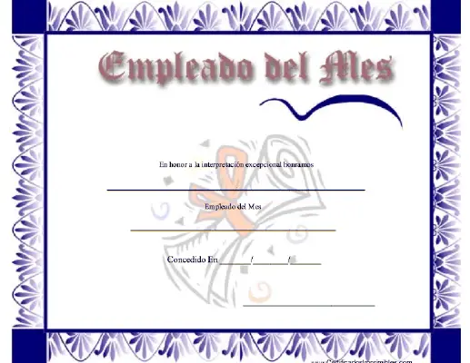 Empleado del Mes certificate