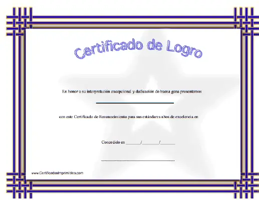 Certificado de Logro certificate