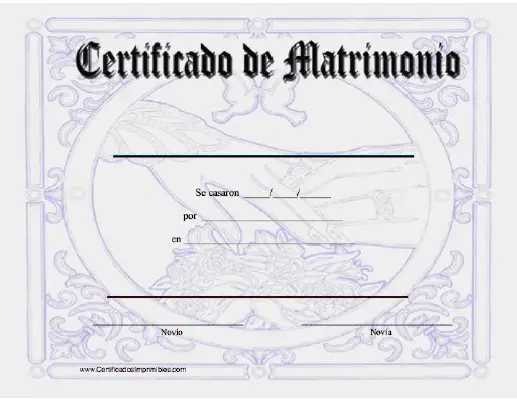 Certificado de Matrimonio certificate