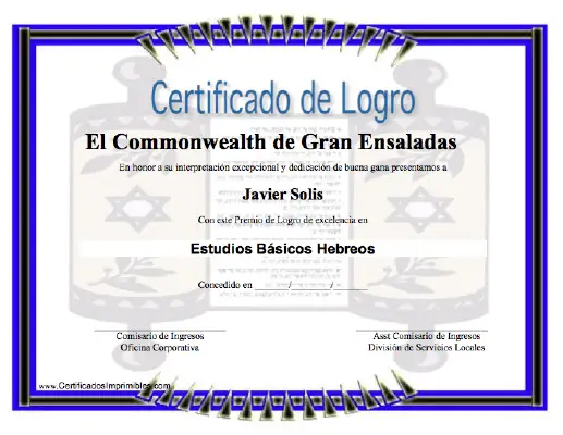 Certificado de Logro certificate