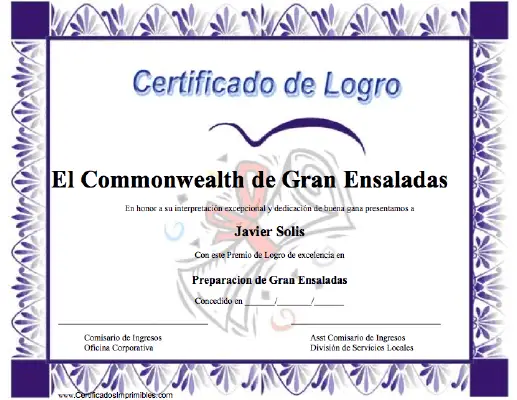 Certificado de Logro certificate