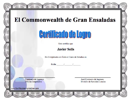 Certificado de Logro certificate