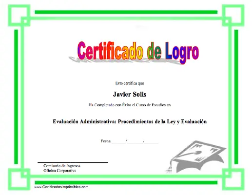 Certificado de Logro certificate