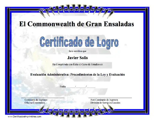 Certificado de Logro certificate