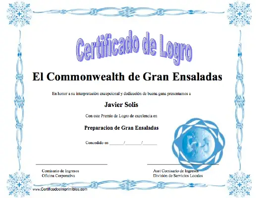 Certificado de Logro certificate