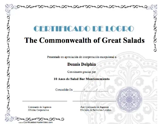 Certificado de Logro certificate