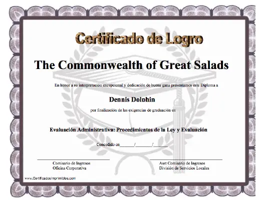 Certificado de Logro certificate