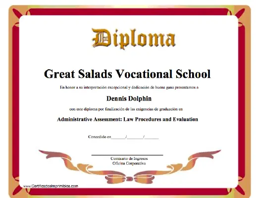 Diploma certificate