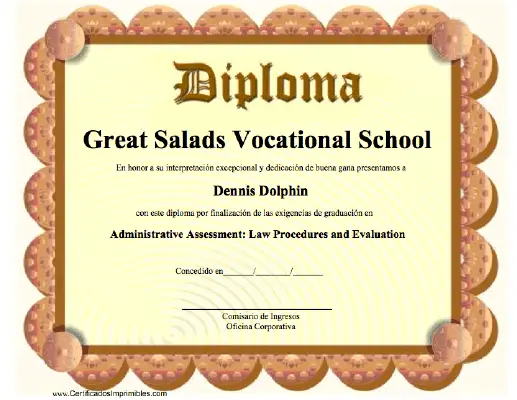 Diploma certificate