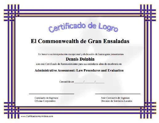 Certificado de Logro certificate