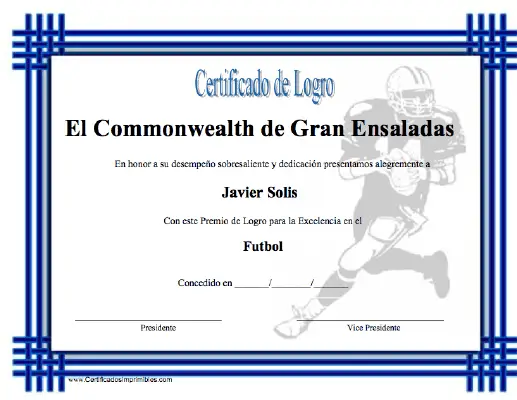 Certificado de Logro certificate